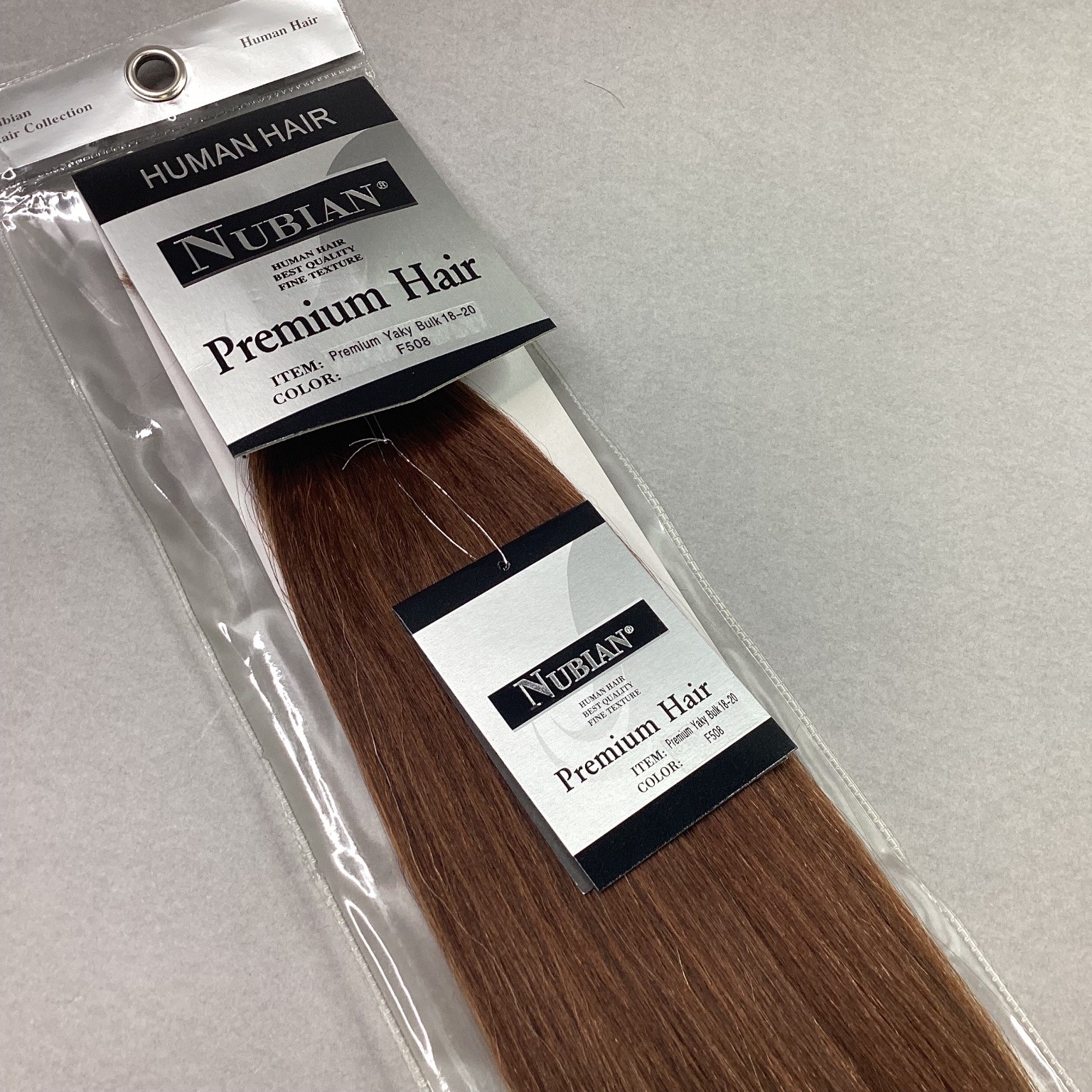 NUBIAN Premium Yaky Bulk Human Hair Extensions 18-20 F508 Fine Texture