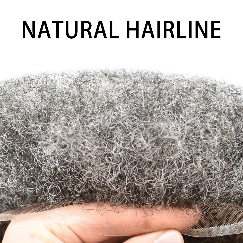 Hair Units for Black Men All Lace Afro Curly African American Toupee Hairpieces