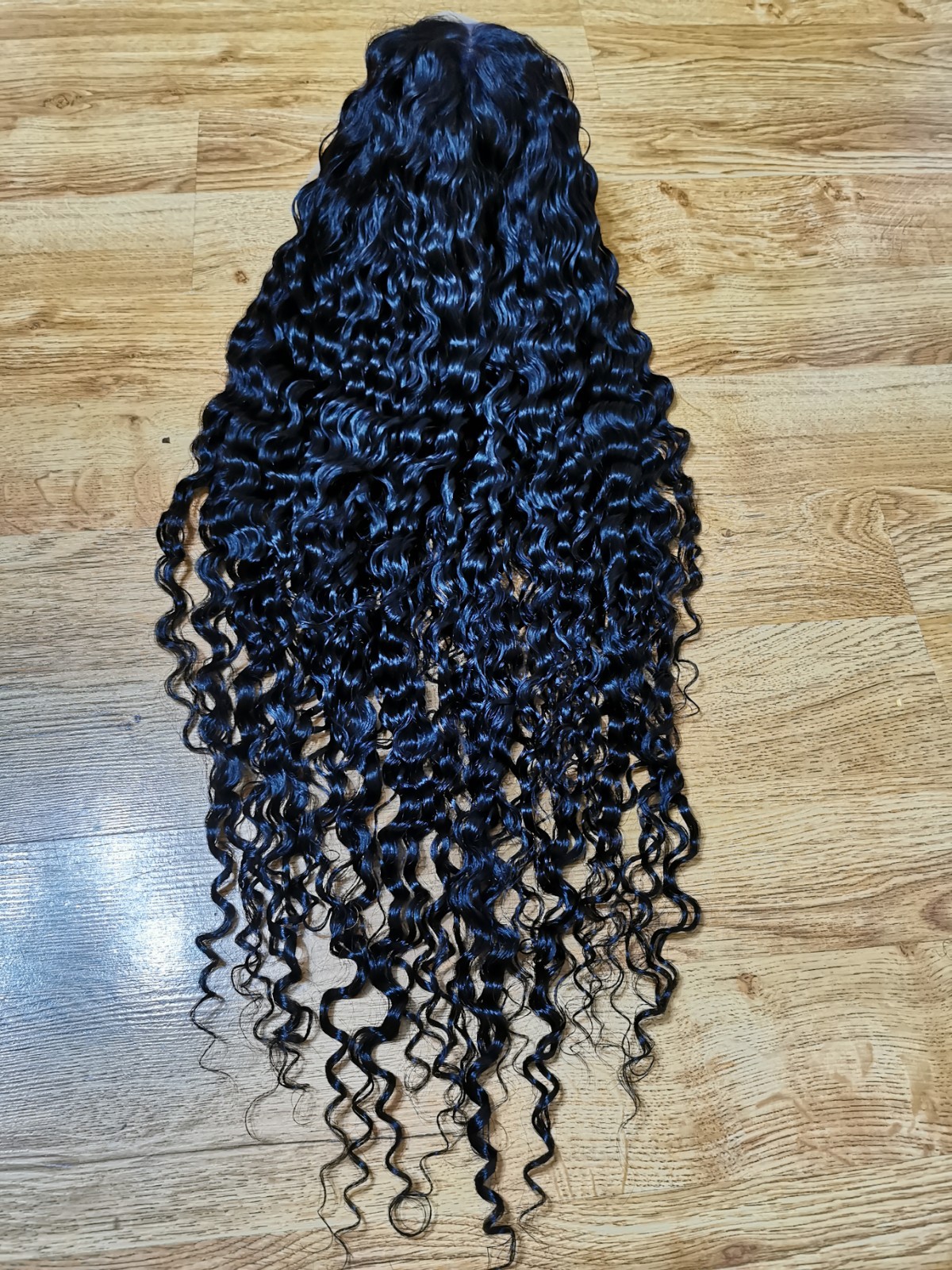 30” High Quality Natural Black Deep Wave Curly Human Hair 13X6 Front Lace Wig.