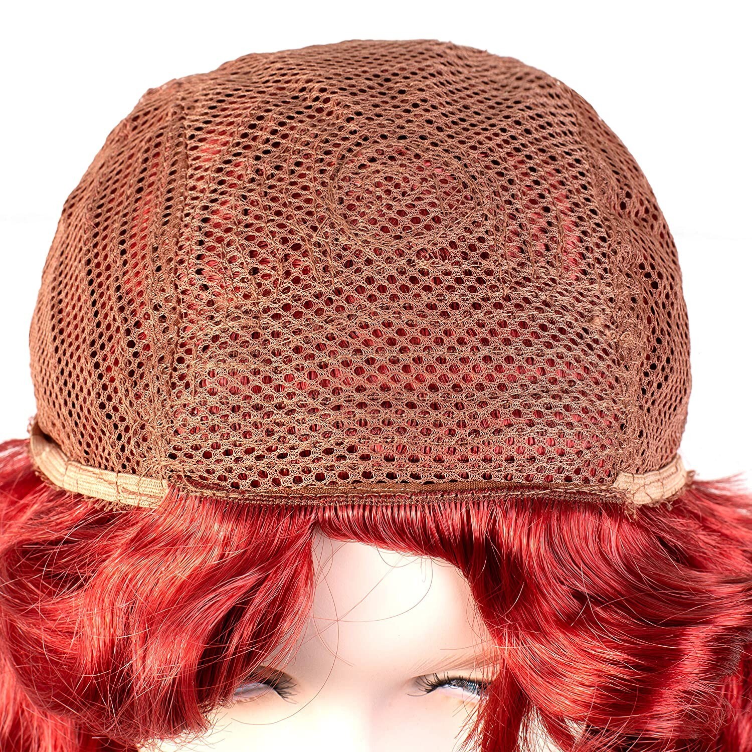 Onedor Girl’s Long Curly Red Synthetic Wavy Hair Mermaid Cosplay Wigs