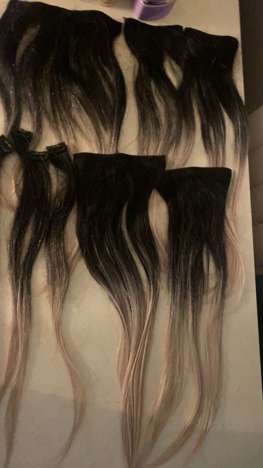 Bellami Clip In Extensions 9 Pieces Ombré B Black/Blond Hair Extensions