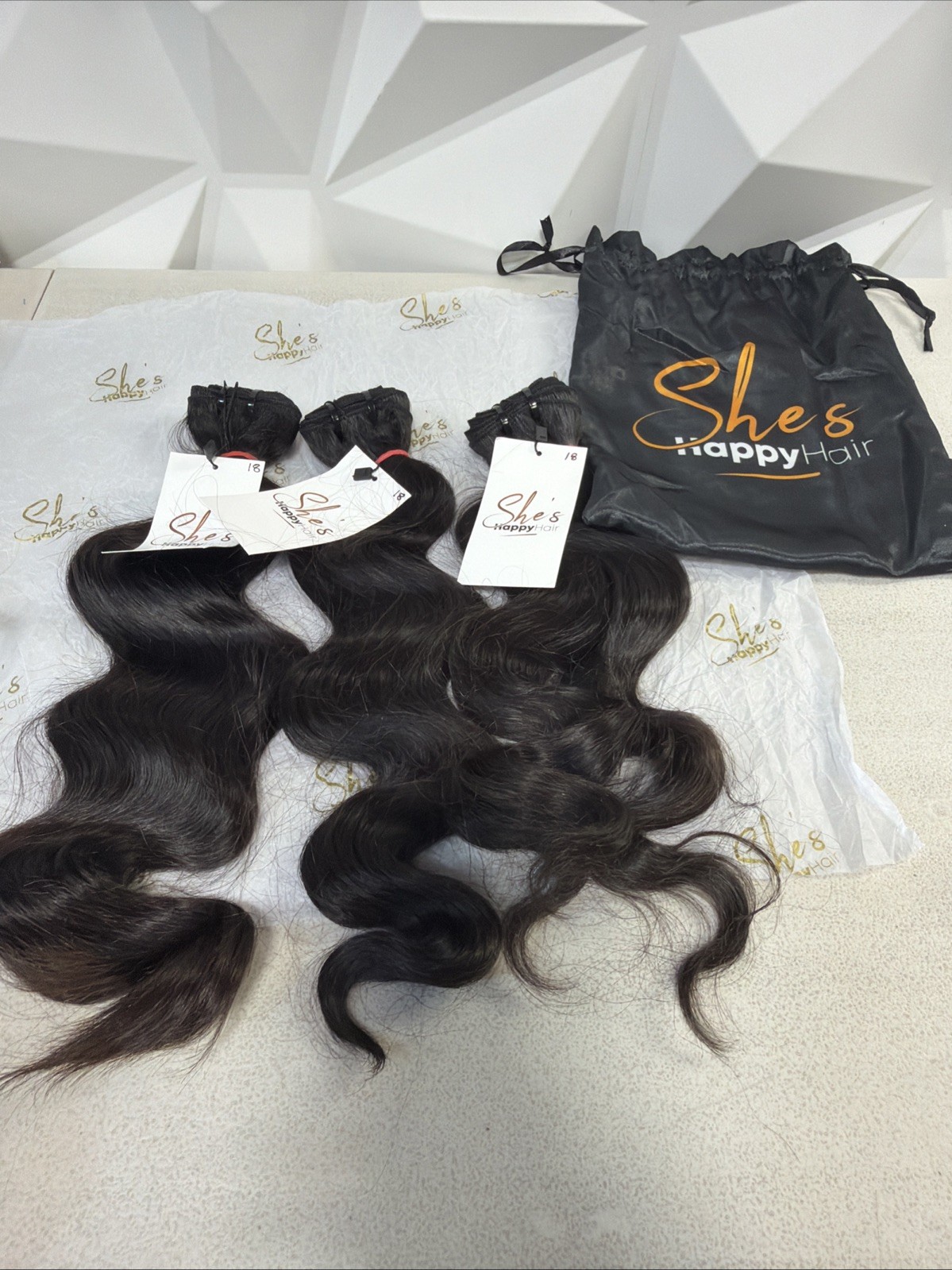 SHES HAPPY HAIR RAW INDIAN HUMAN HAIR BUNDLES 18×3