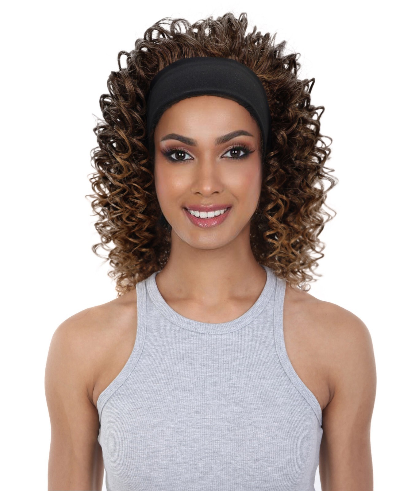 Binta 15.5 in Slip-On Afro-Style Half Wig with Voluminous Curls
