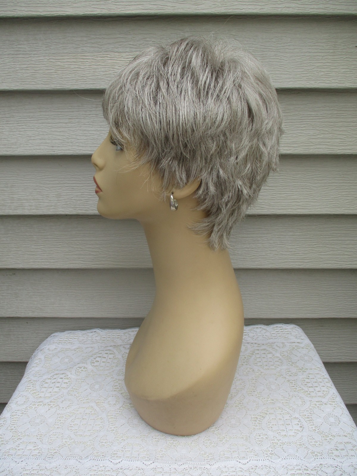 Paula Young Wig RICKI Style A4163 Color #56 SILVER Gray Modern Pixie Style READ