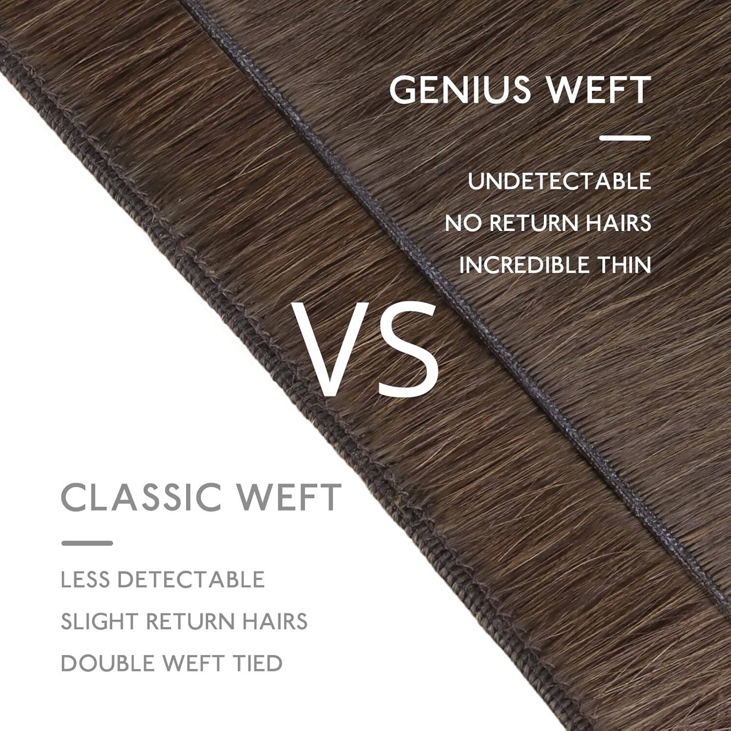 WENNALIFE Genius New Weft Hair Extensions Real Human Hair, 24″ 60g Light Ash Bro