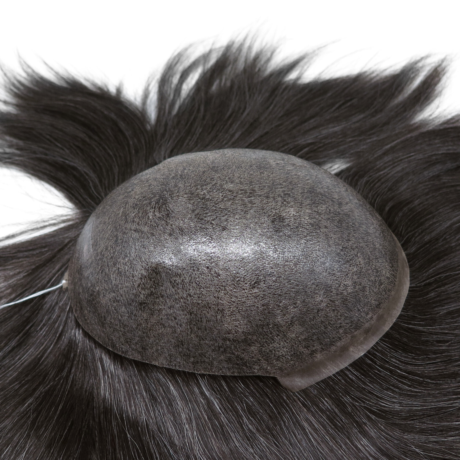 Real European Hair Replacement Toupee Injection Skin Virgin Grey Hair Hairpiece