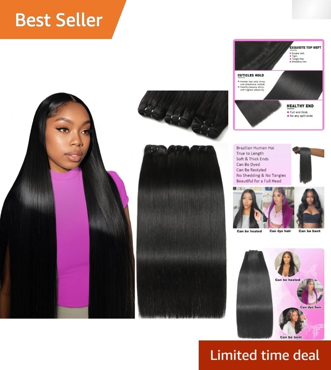 Silky Soft 12A Unprocessed Brazilian Hair Bundles – Versatile Lengths 20-24 Inch