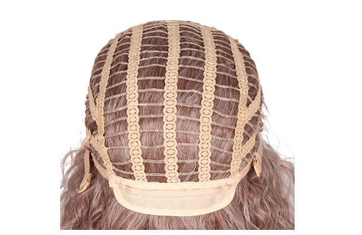 Long Cruly Wig 25 in with 2 Tattoo Sleeves for Women Blond/ Brown 80s Front Look