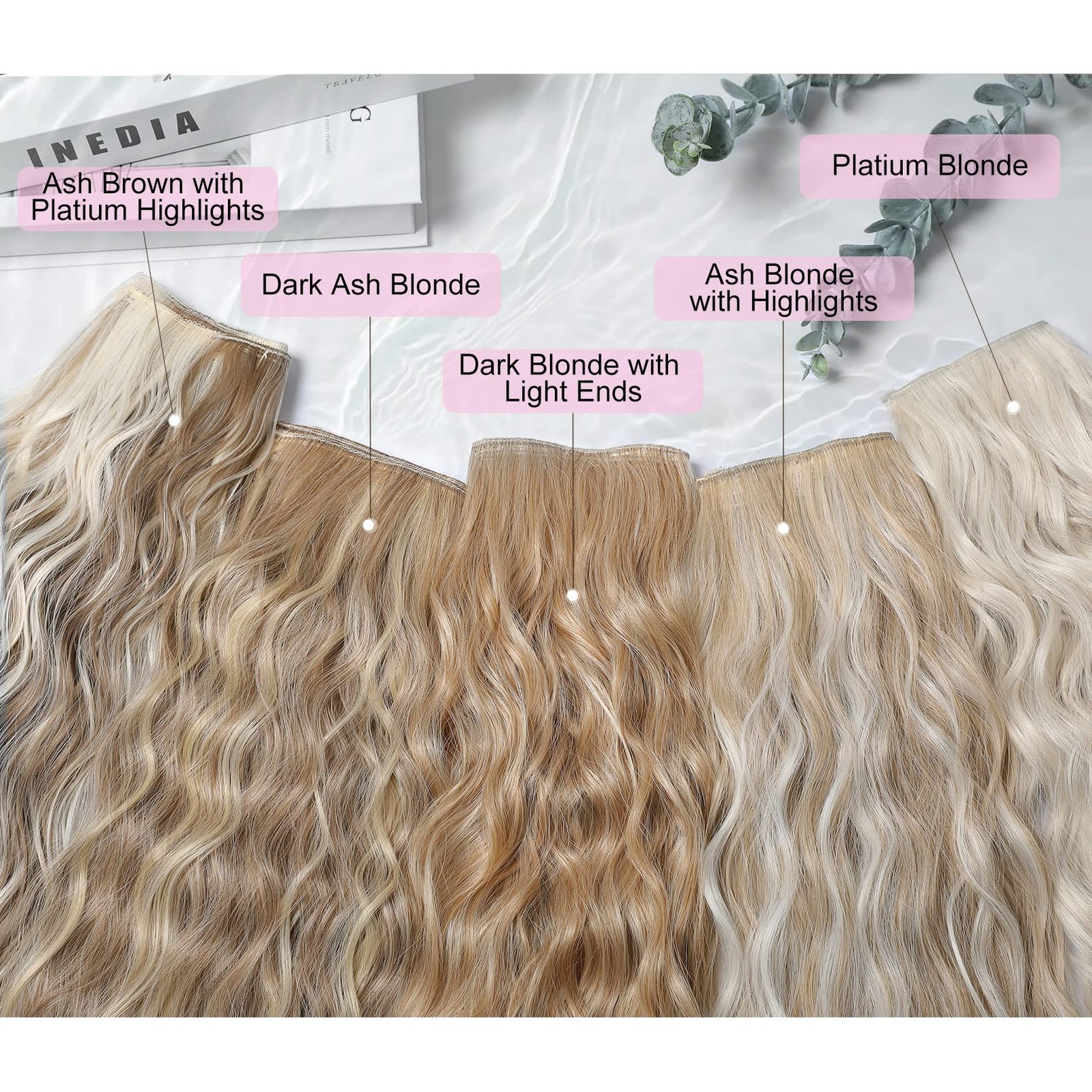 Clip in Hair Extensions, 5PCS Brown Hair Extensions 24″ Thick Long Loose Wave…