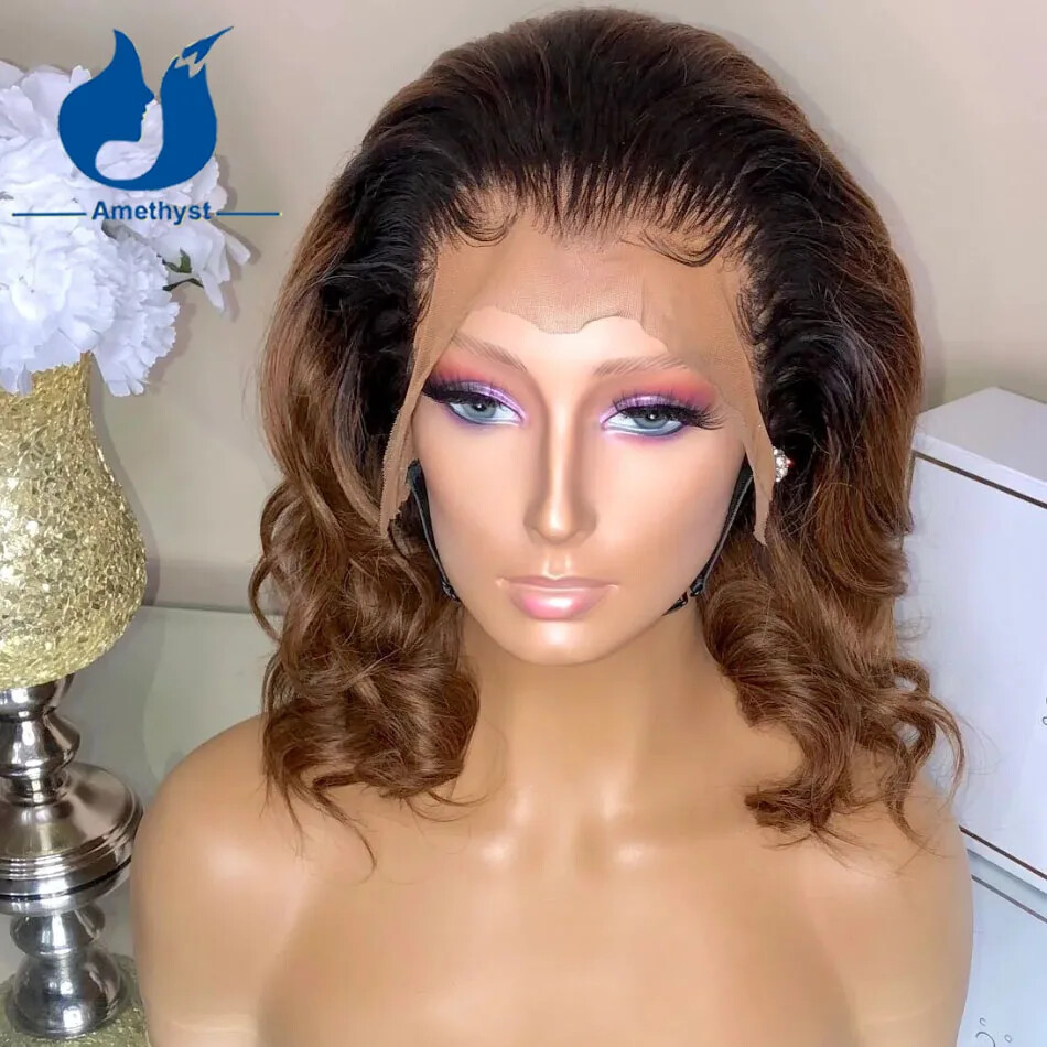 Blonde Ombre Wavy Lace Front Human Hair Wigs For Black Women 13×4 Remy Brazilian