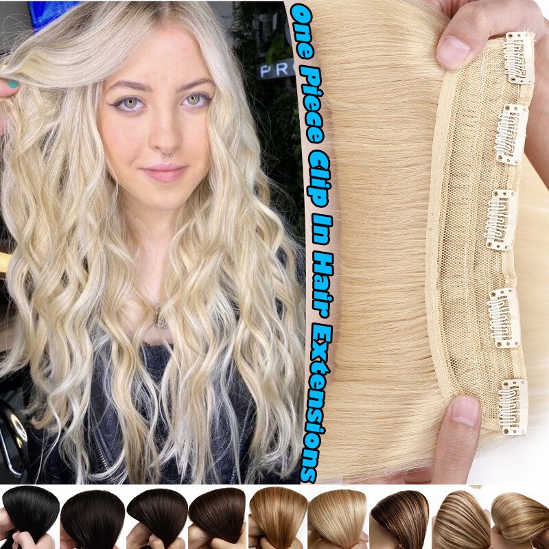 Clip In 100% Real European Human Remy Hair Extensions One Piece Straight 16 18 2