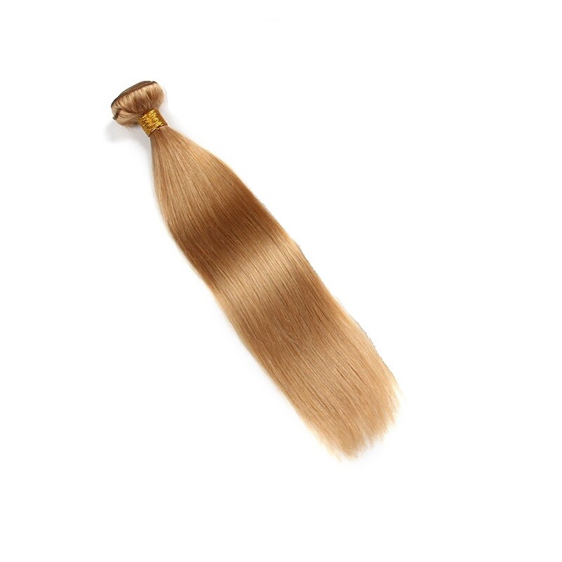 9A Remy Straight Honey Blonde #27 Virgin Brazilian Human Hair Weave 1&3 Bundles