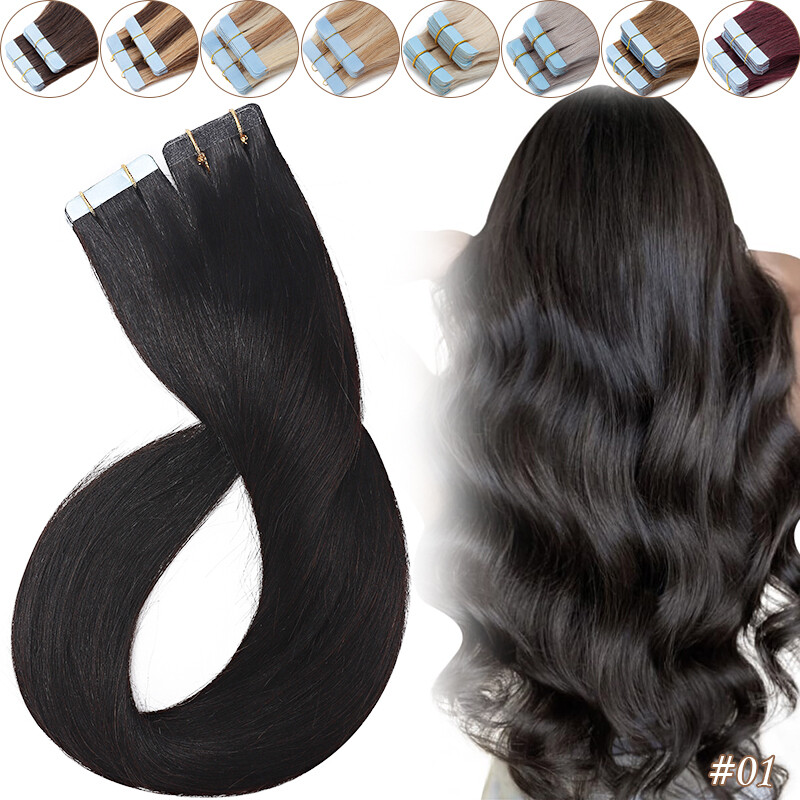 THICK Real Remy Tape in Skin Weft Human Hair Extensions Full Head Ombre 80PCS