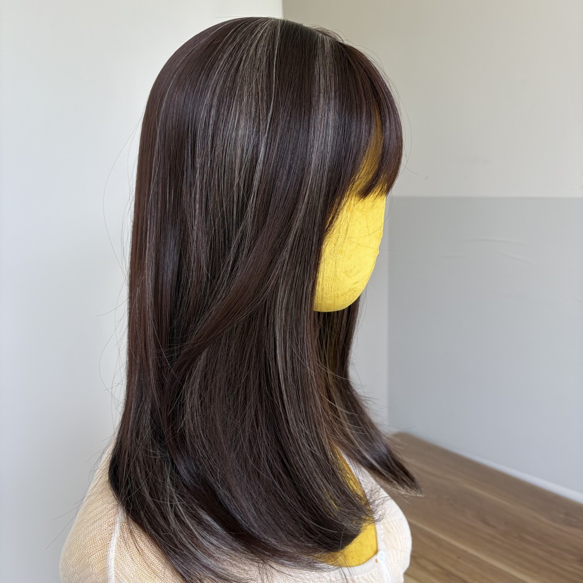 Synthetic Hair Cosplay Party Wig With Fringe Straight Mixed Brown blonde