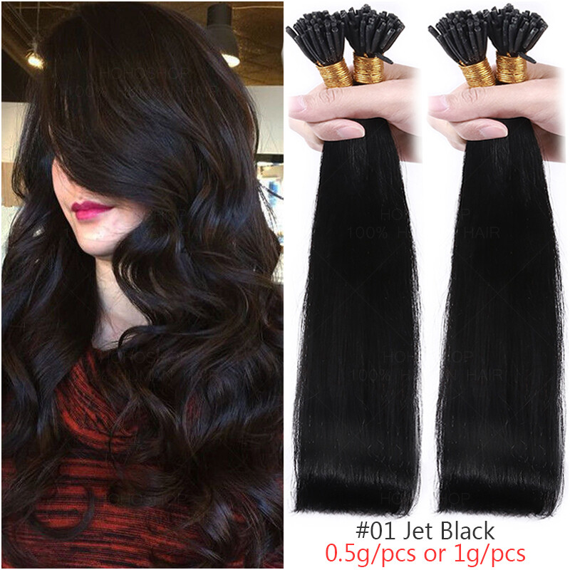 Pre Bonded Keratin Stick I Tip 100% Remy Human Hair Extensions Nano Ring Bead 1G