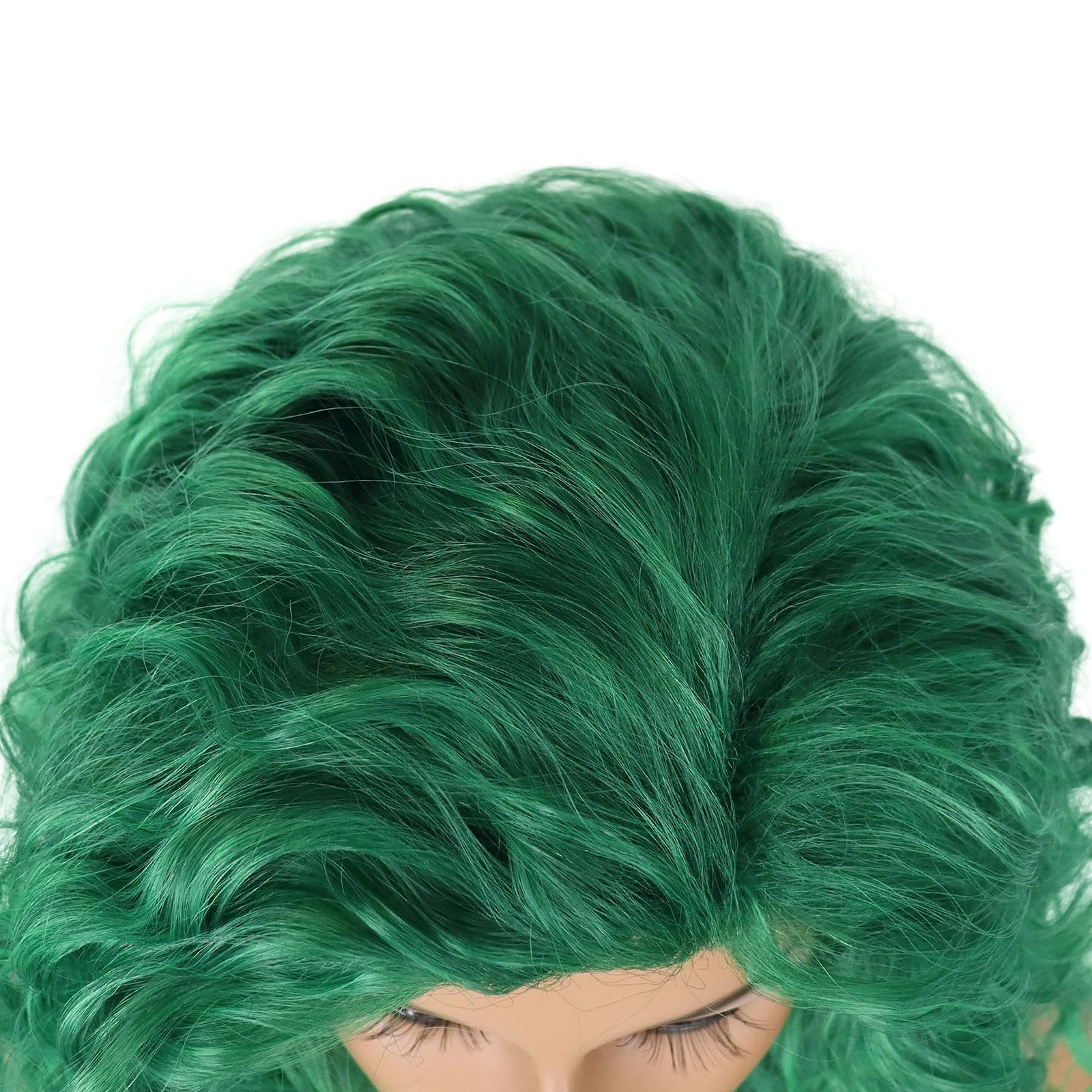 28 inch Long Curly Wigs for Women Green Wig Cosplay Thick Hairline St. Patric…