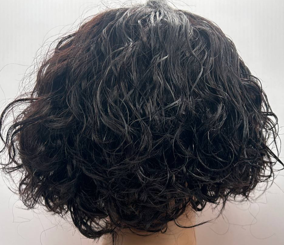 Fancy Hair 8in Deep Curly Pixie Cut Black Bob Remy Human Hair Wig