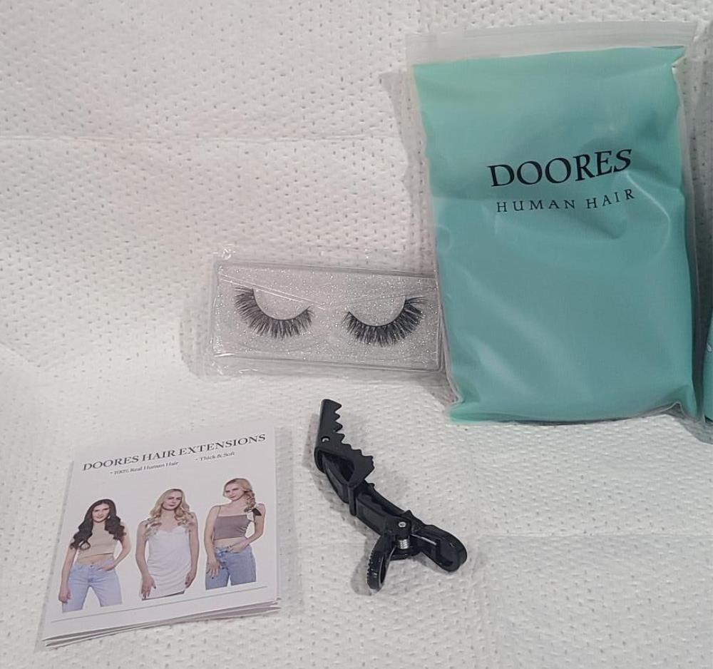 DOORES Hair Extensions Clip in Real Natural Black to Chestnut Brown 120g 22 Inch