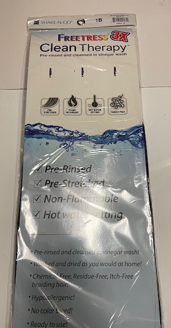 Freetress Clean Therapy Pre-rinsed and cleansed in vinegar wash color 1B 52in