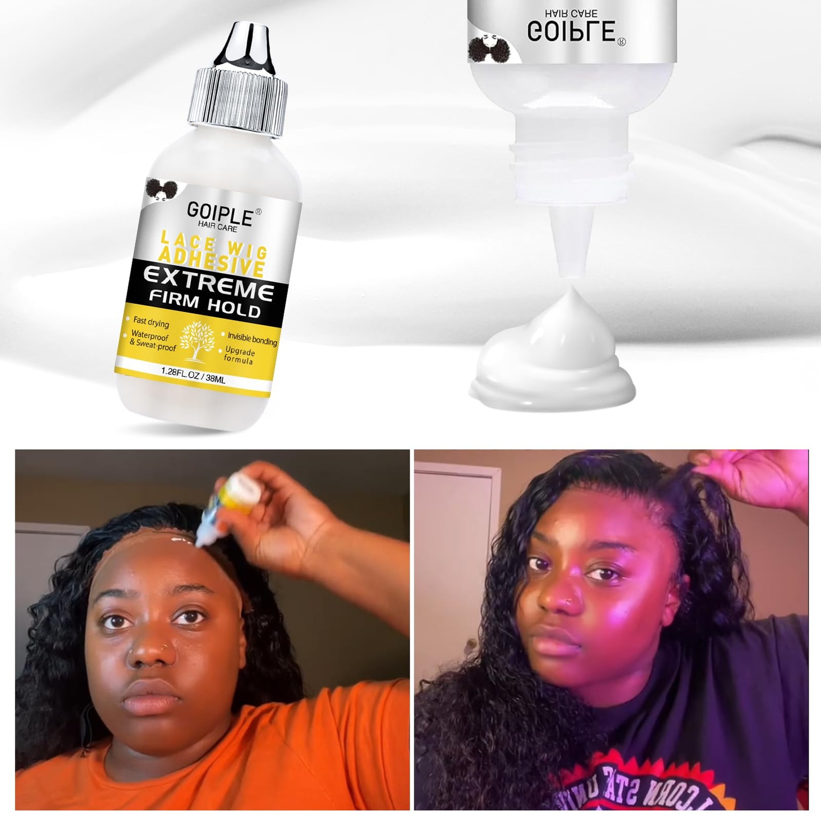 Lace Wig Glue Kit Lace Front Glue Kit for Wigs, Strong Hold Adhesive for Wigs an