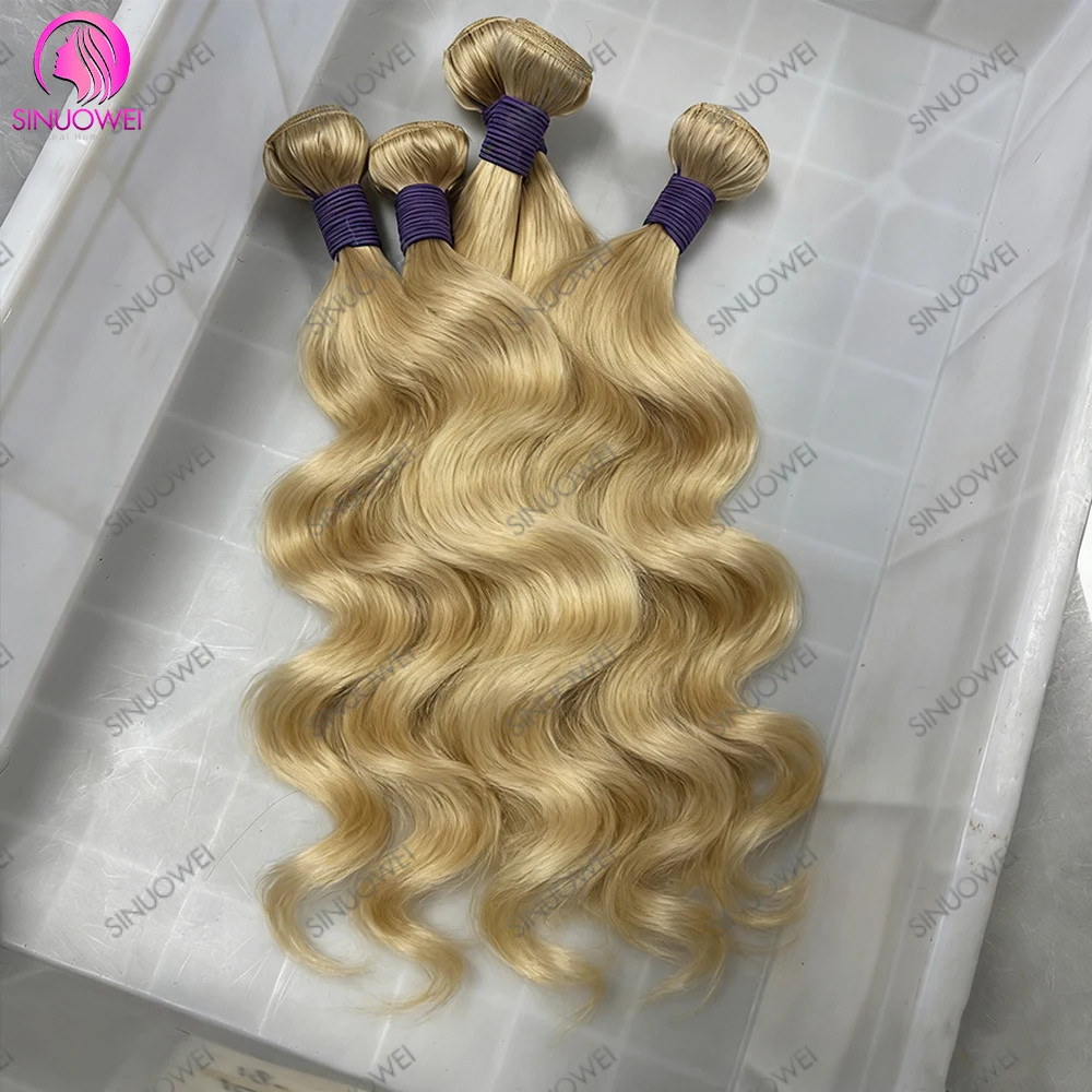 613 Blonde Body Wave Bundles 3/4 Brazilian Remy Hair 100% Human Hair Extensions