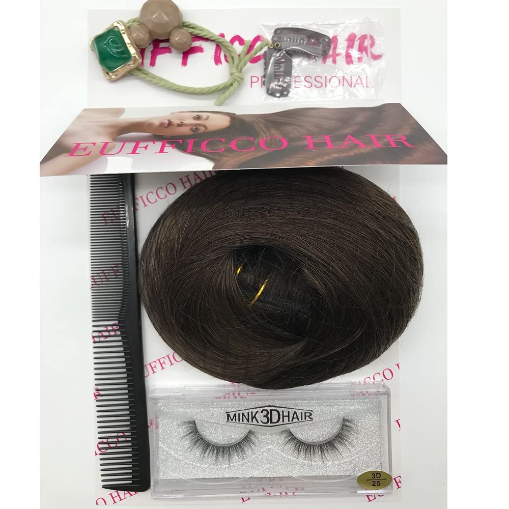 Real Human Hair Lace Clip In Hair Extensions Thick Ends 20inch 120g Color Dar…