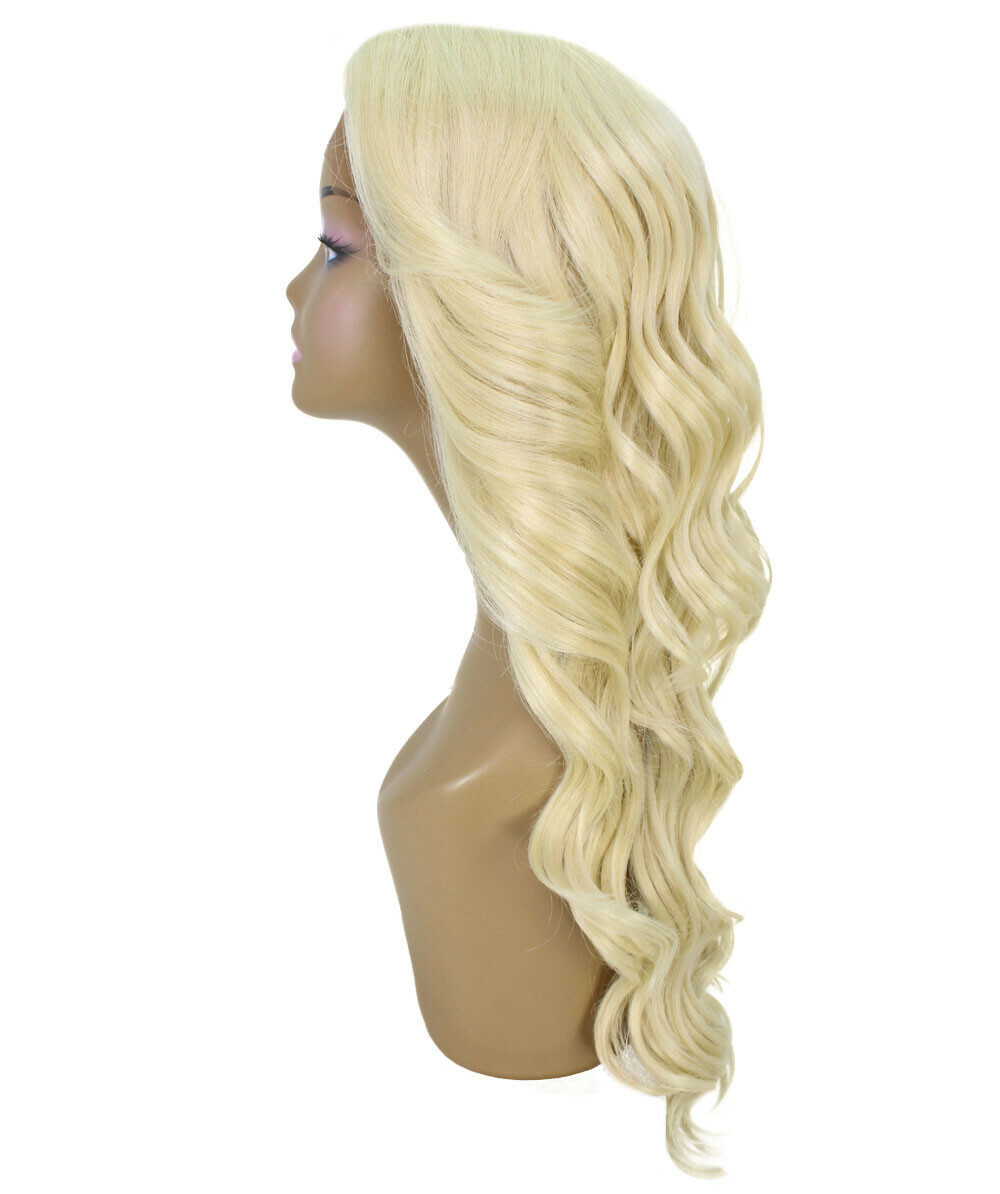 LUXLUXE Asana Wavy 26 Inch 7×4 Women’s Lace Front Wig, BLT-0117, Light Blonde