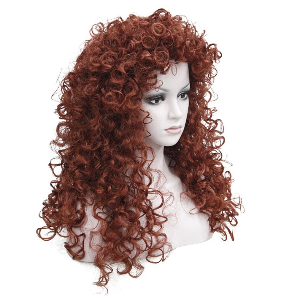 Synthetic Heat Resistant Hair Long Curly Wigs Cosplay Women Wig(130-Fox Red)