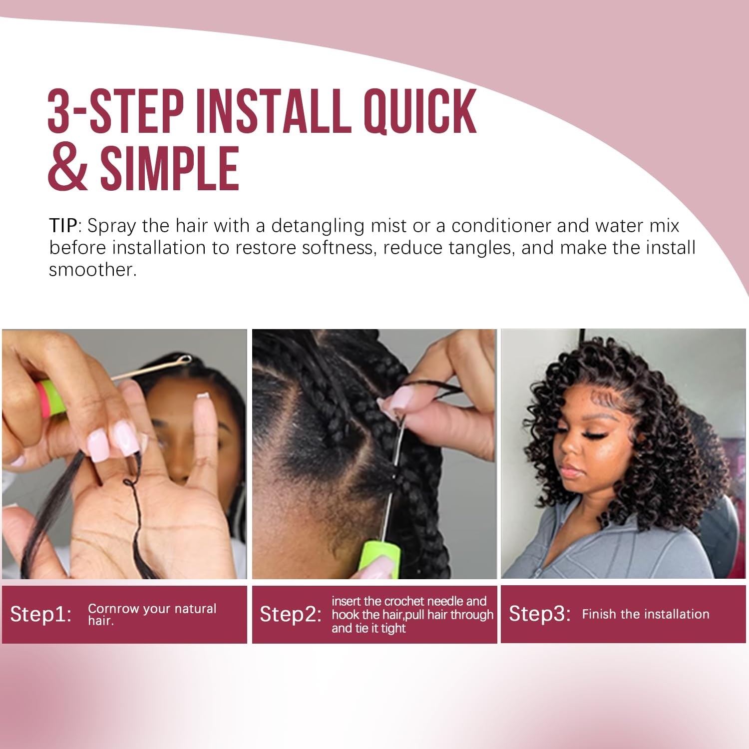 Morris Miracle Knots Crochet Human Hair Deep Wave For Black Women18 Inch 60G