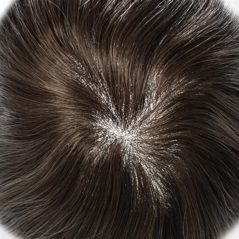Men’s Toupee Lace Hair System – Fine Welded Lace – 2# DARKEST BROWN 100% Density