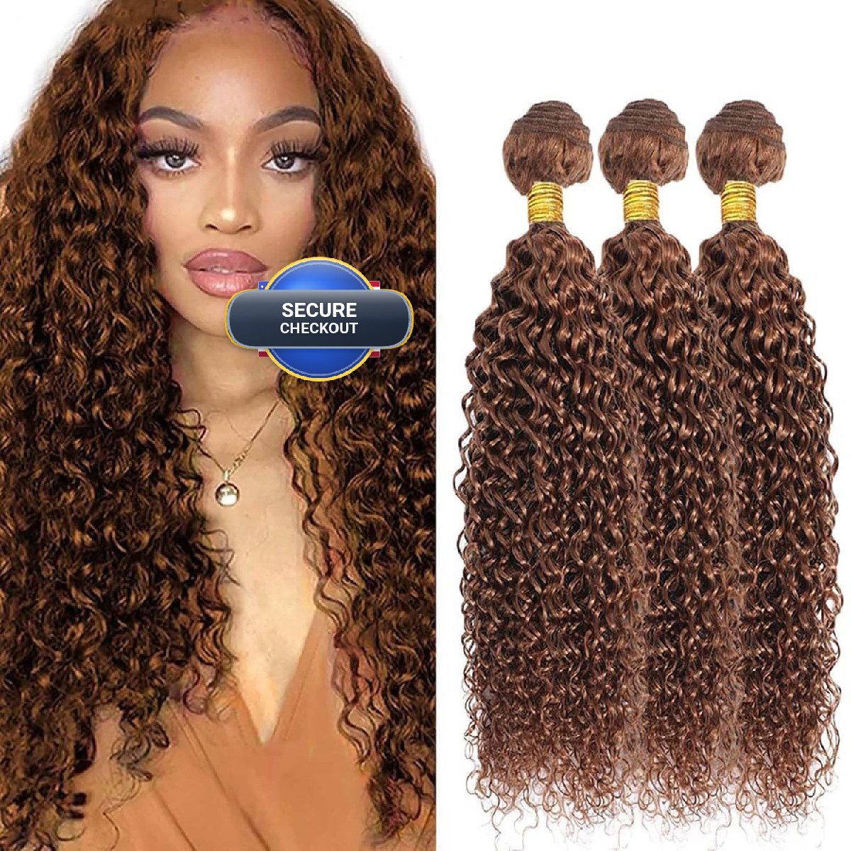 Ubinica Light Brown 30 Human Hair Bundles 18 20 22 Inch Jerry Curly Bundles