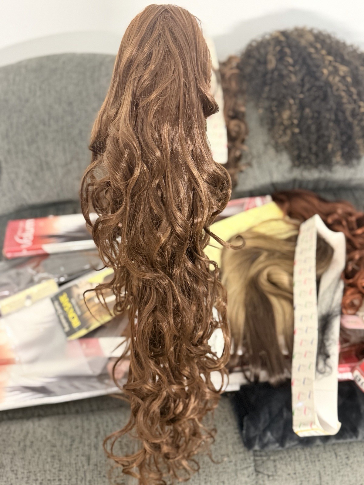 Clip-In Curly Hairpieces for Women Layered Colored Brown Blonde Black Auburn Red