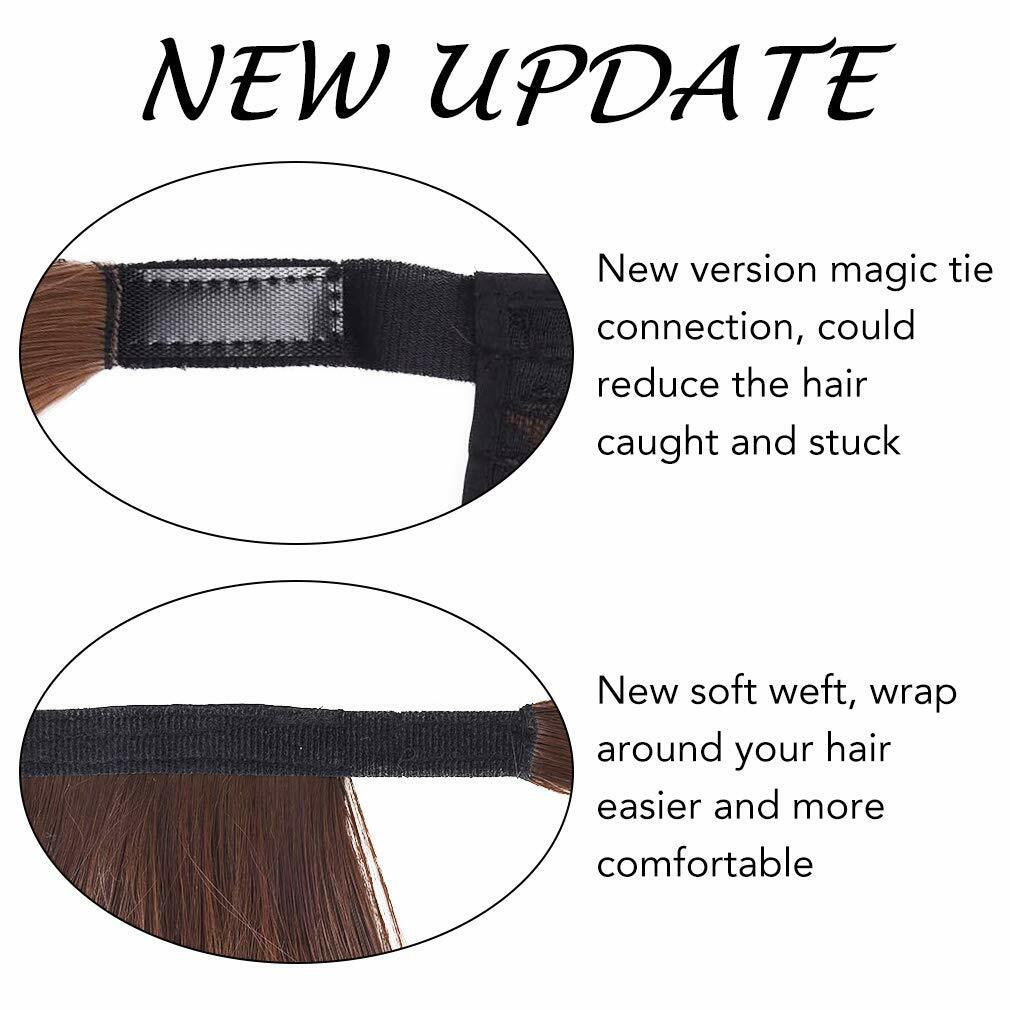 Seikea 22″ Clip-In Ponytail Wrap Around Straight Hair Black Brown