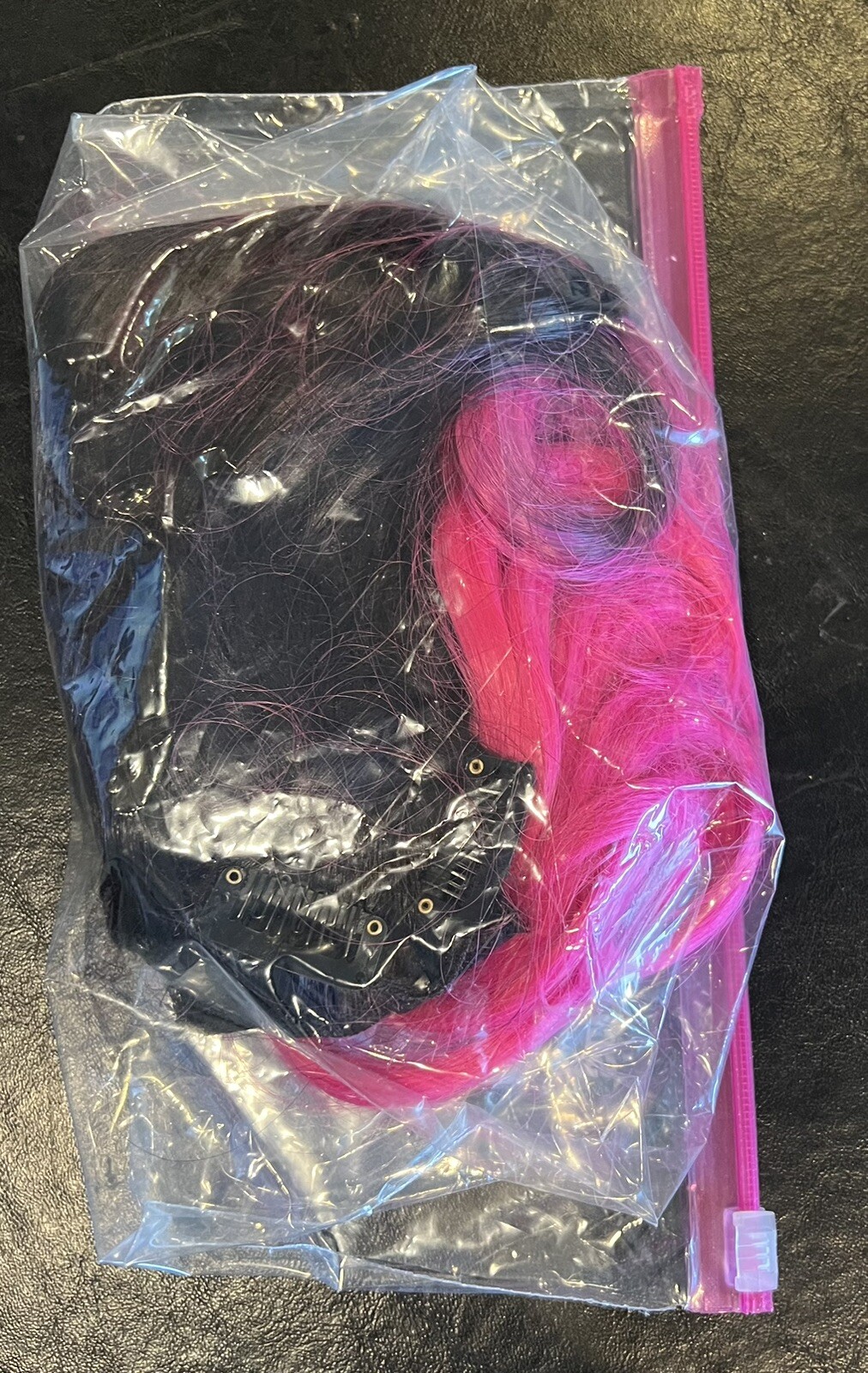 Hot Pink & Black Hair Extensions Pre Owned