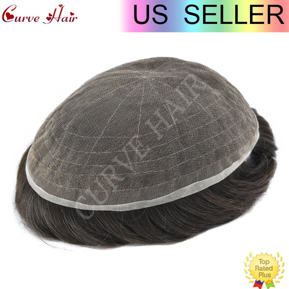 Full Lace Men Hair Systems Nautral Hairline Mens Toupee Hair Piece Men Wig Units