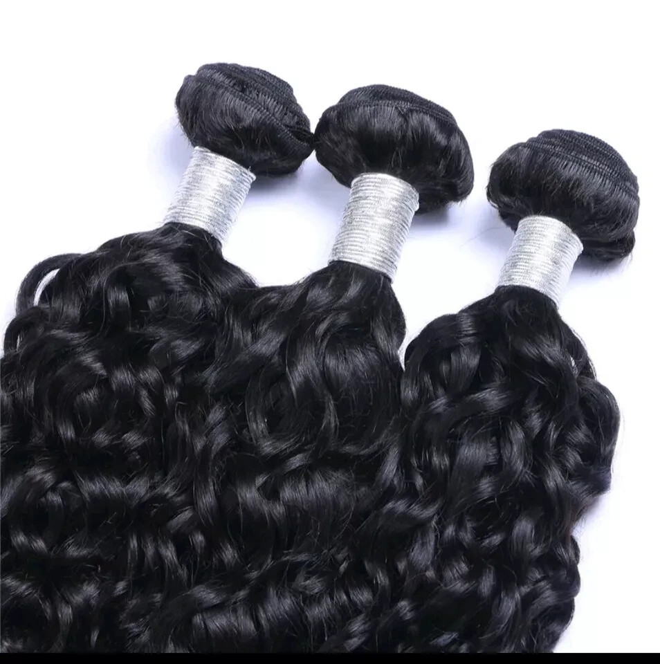 12A BRAZILIAN VIRGIN HUMAN HAIR WATER WAVES 18+18+18&16 CLOSURE 350g NATURAL 1B#
