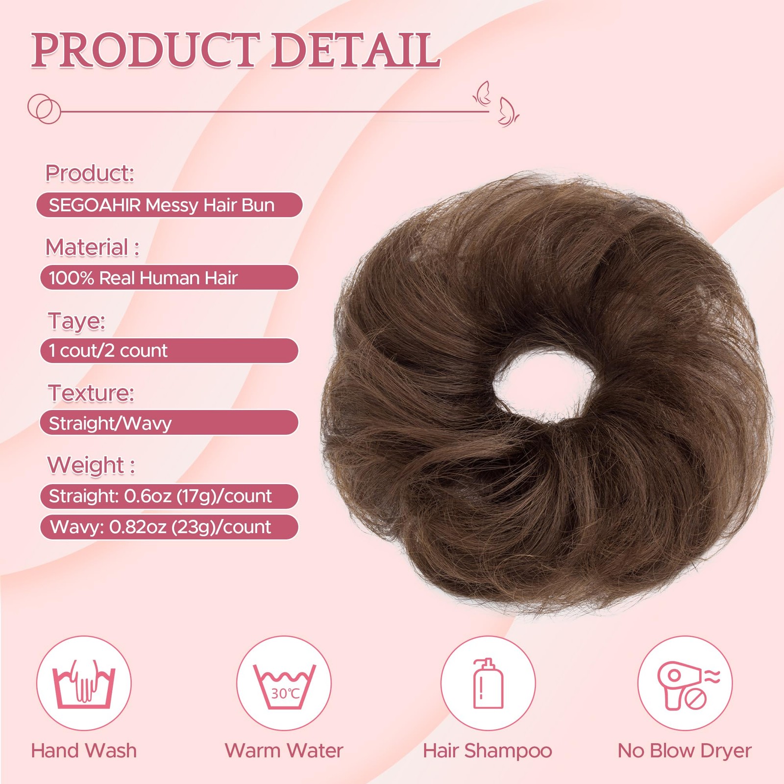 Sego Segohair Messy Bun Hair Piece 100 Real Human Hair Wavy Chignon Updo Hair