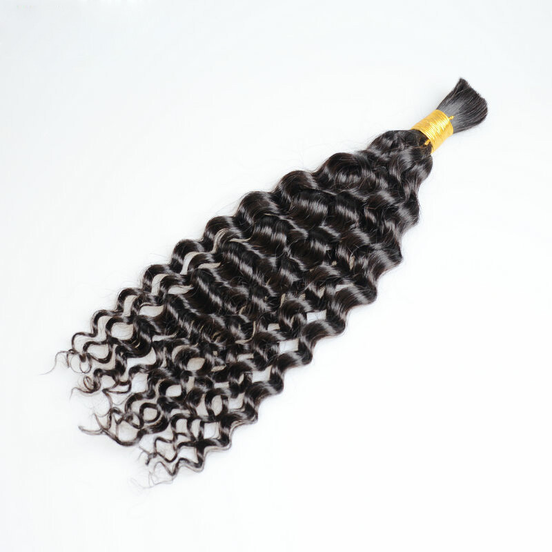 Water Curly 100% Human Hair Natural Color Hair Bulks Natural Color 10-30inch