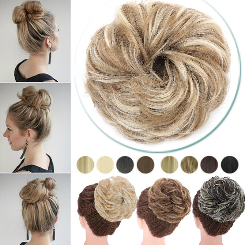 45g Curly Messy Bun Hair Piece Scrunchie Updo Cover Hair Extension Real As Human