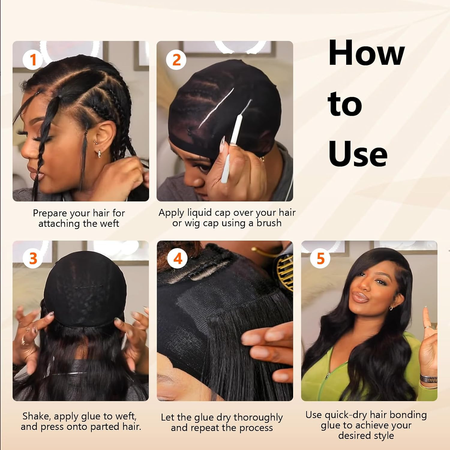 Hair Bonding Glue 1oz Quick Weave Extensions Strong Hold Waterproof Precision