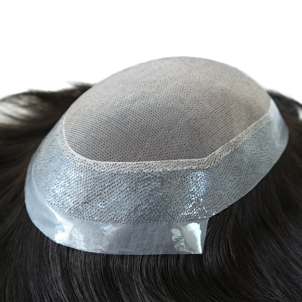 Toupee Men Human Hair Mono Skin Replecement System 30mm Natural Hairpieces 8X10