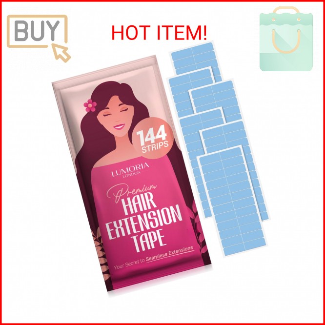 Hair Extension Tape (144 Tabs) Hair Tape for Hair Extensions, Tape in Tape Repla