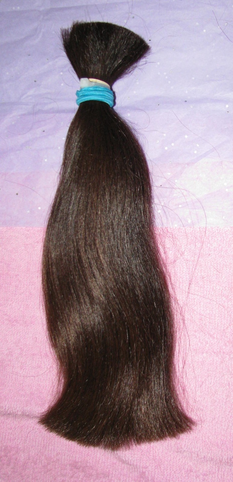 HUMAN HAIR HAIRCUT 12 INCH CHOCOLATE BROWN PONYTAIL COSPLAY-REBORN DOLLS T41