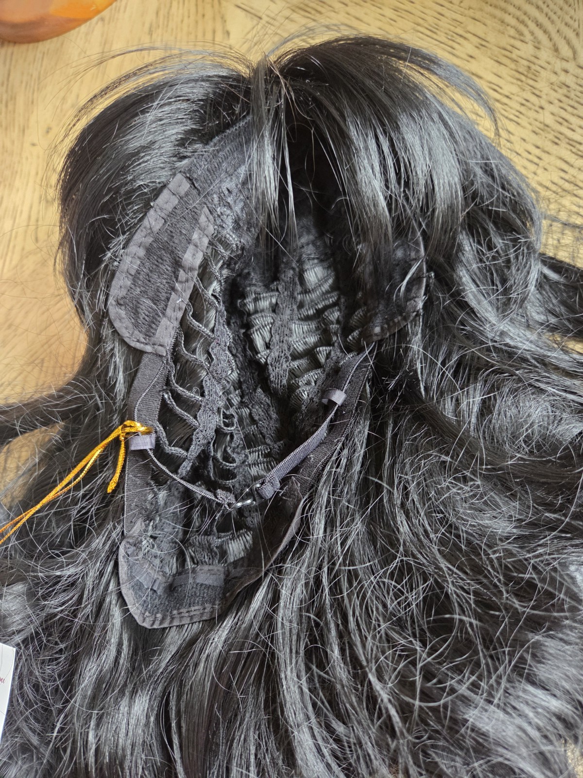 Wig Long Black Tousled Curls Layered With Bangs Jet Black Adjustable New