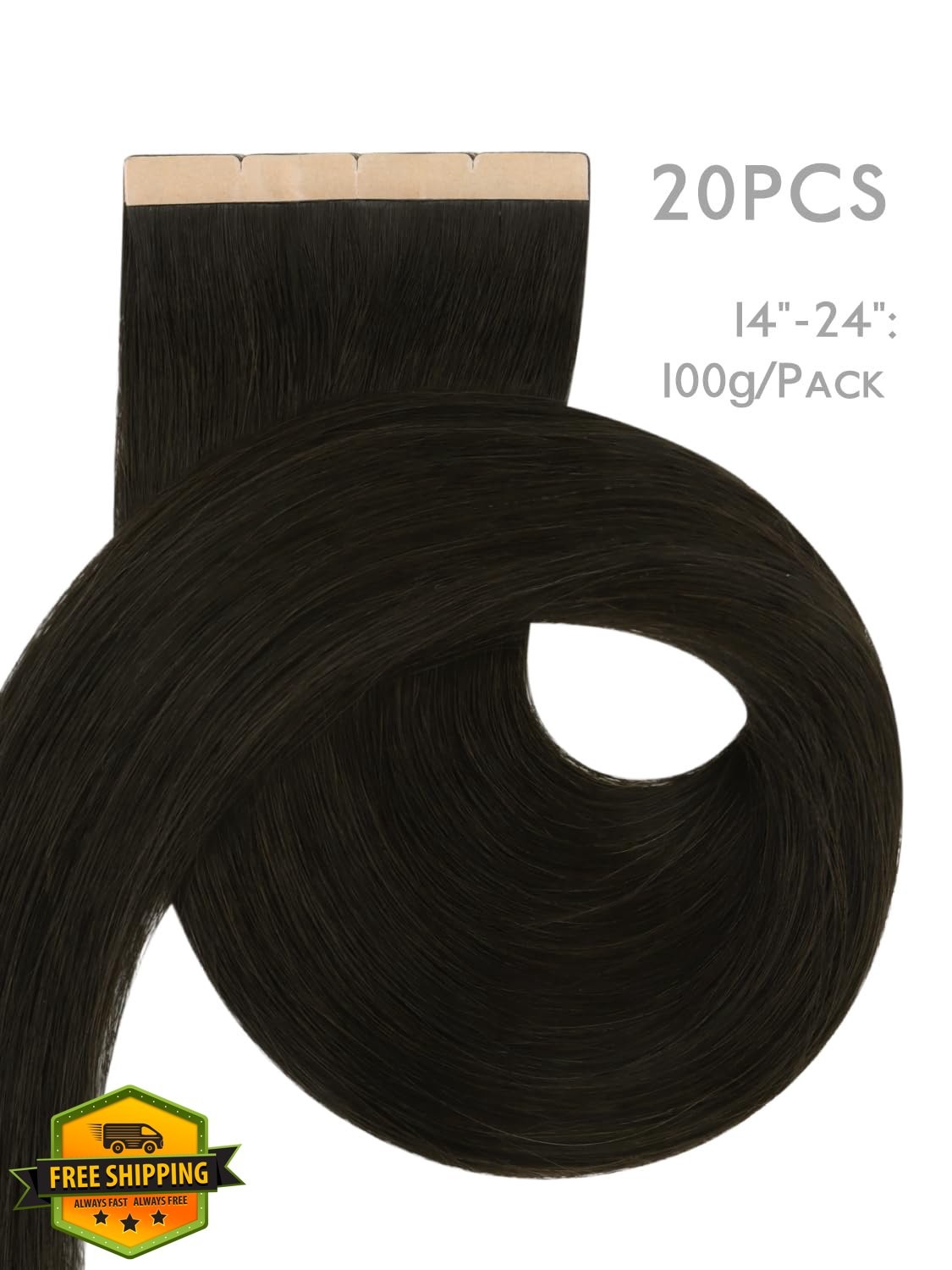 Wennalife 8cm Tape in Hair Extensions Natural Black
