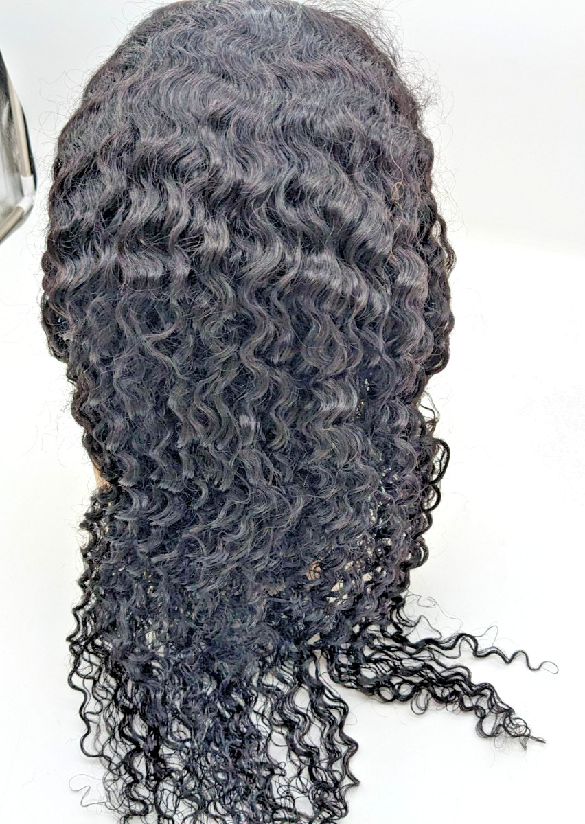 Rozilo Aomllute | 30 Inch Wave Lace Front Wigs | Human Hair 200 Density | BLACK