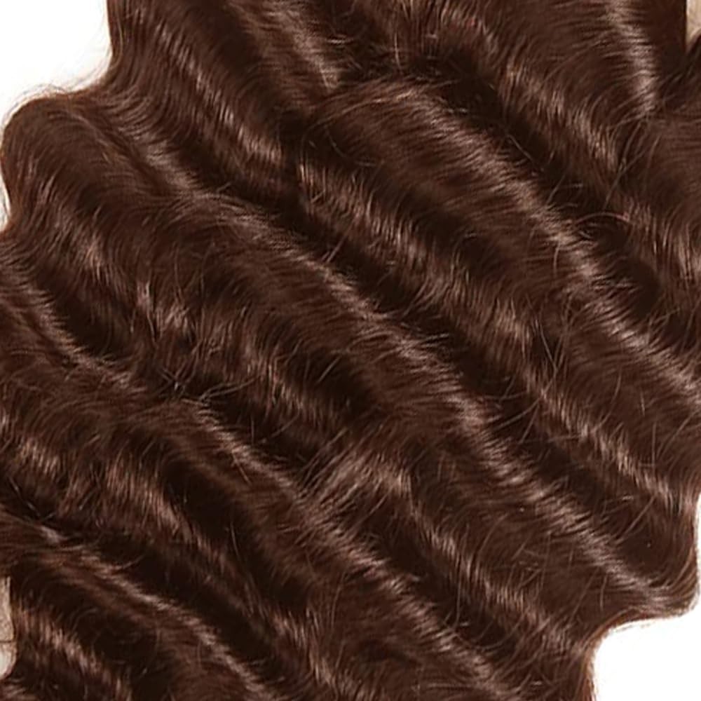 Deep Wave Human Hair Extensions 22-26 Inch #4 Brown 3 Bundles 100g 10A Grade