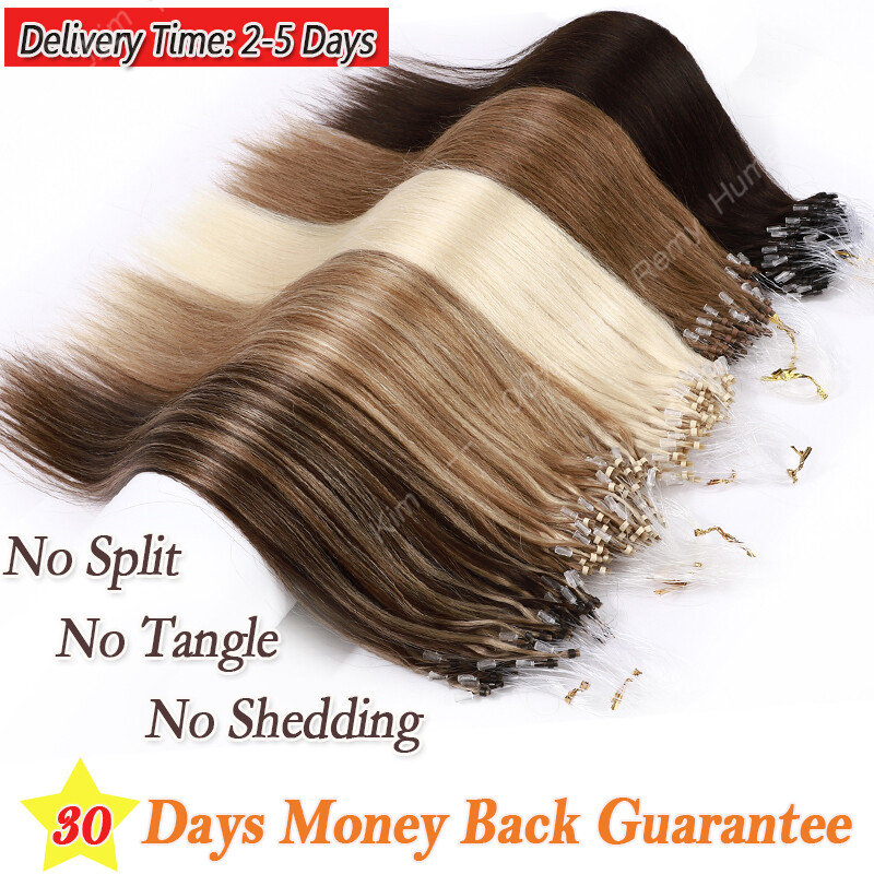 CLEARANCE Easy Loop Ring Micro Beads Real Remy Human Hair Extensions Blonde 100S
