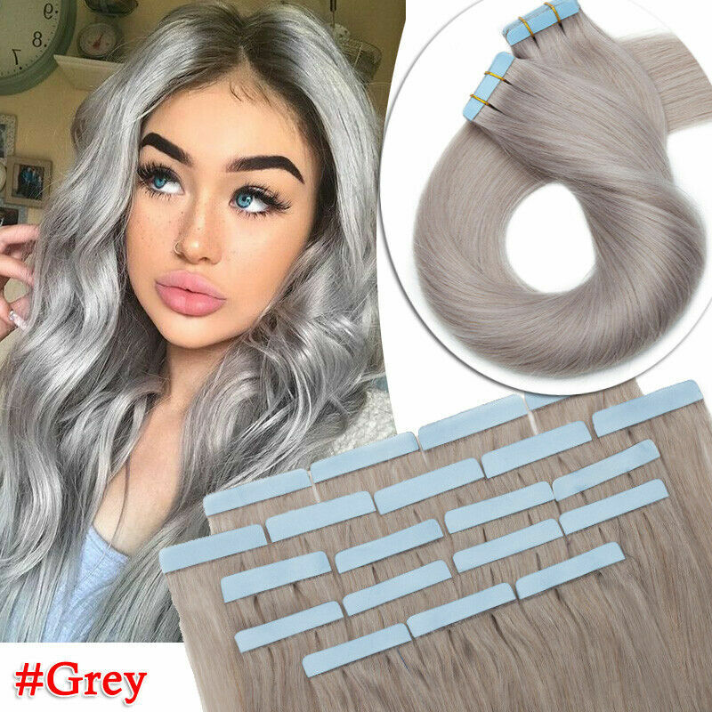 Tape in Hair Extensions Real Human Hair Seamless Skin Weft Balayage Blonde Hair