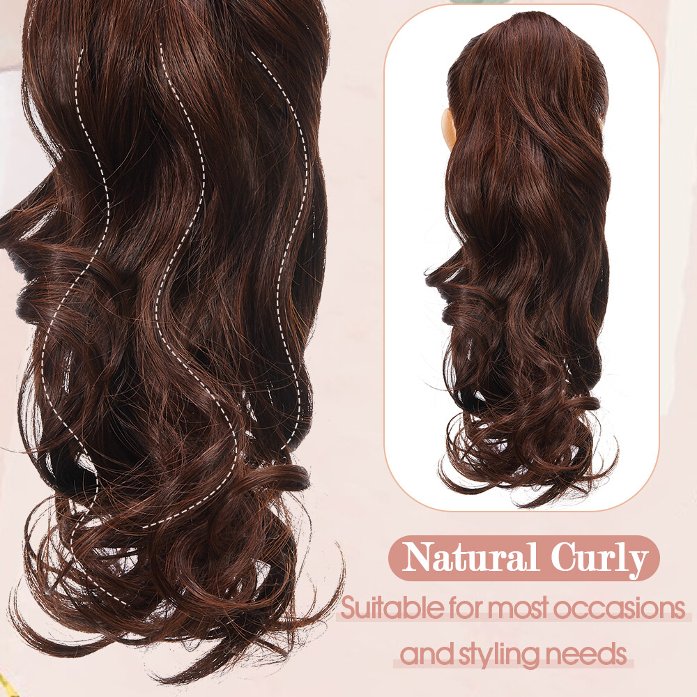 Claw Clip Ponytail Hair Extensions Real As Human Pony Tail Long Wavy Hairpiece